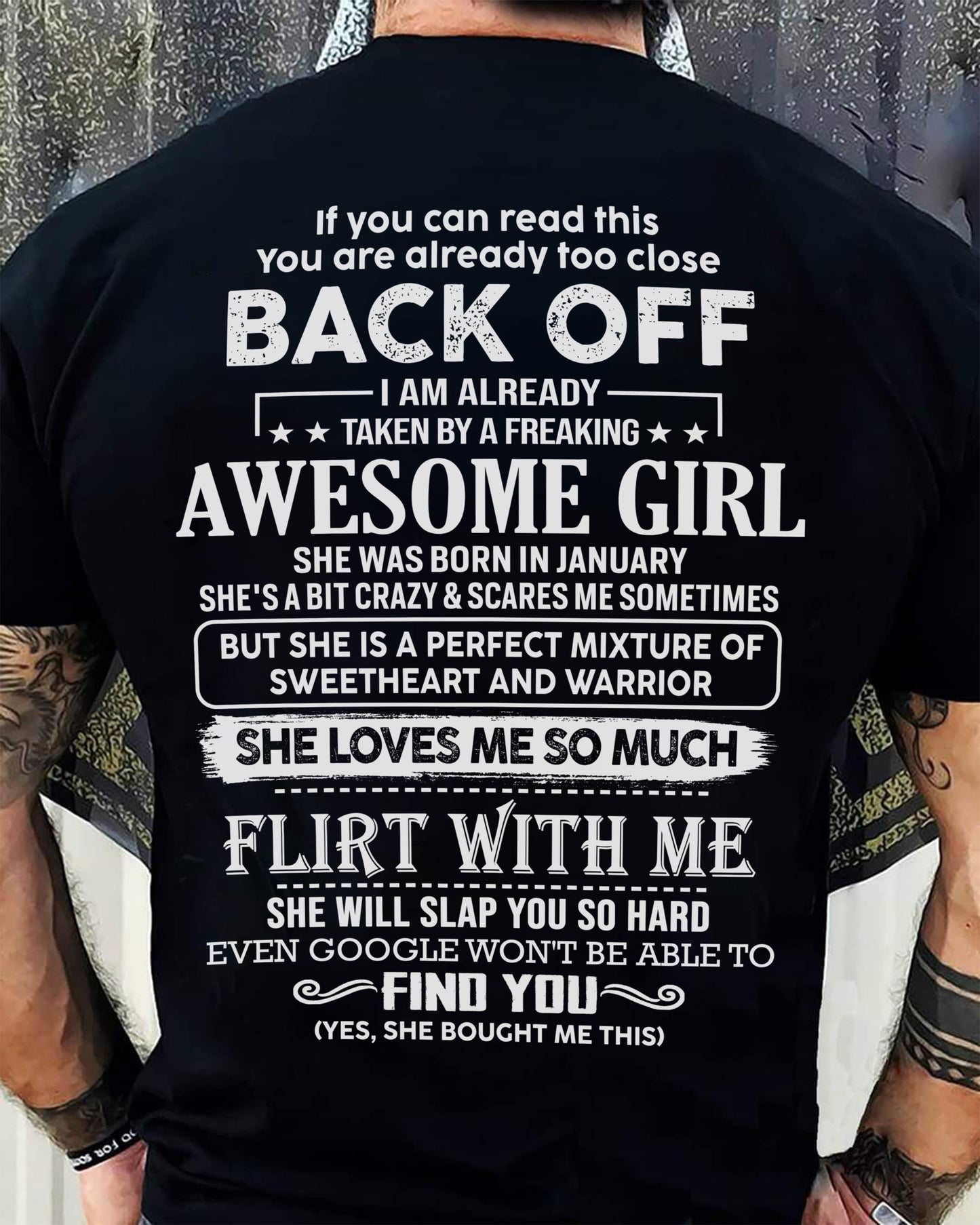 January – Awesome Girlfriend Born In January – Special gift for your Boyfriend – From Wife DOAN01 (SKU06-25-01)