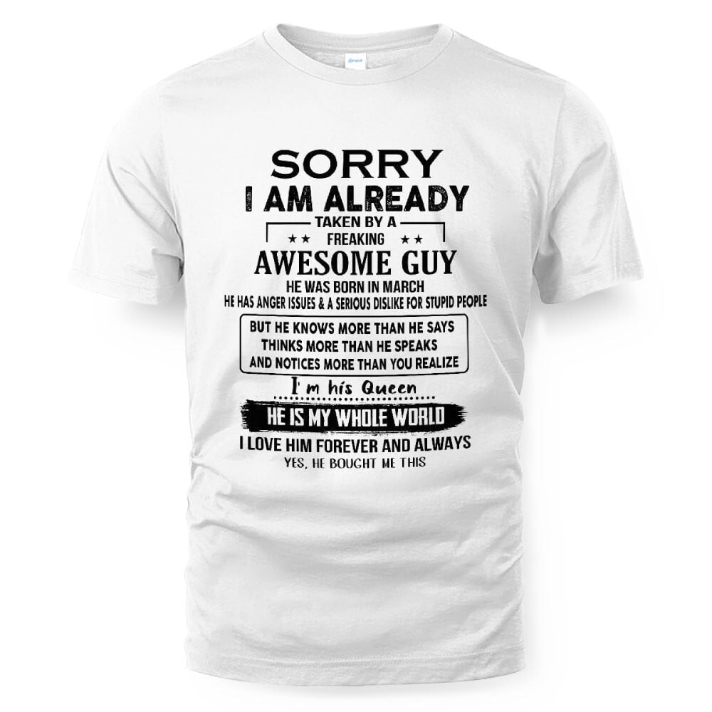 March - Awesome Boyfriend Born In March- Special gift for your Girlfriend - From Husband DOAN03 (SKUT08-11-03)