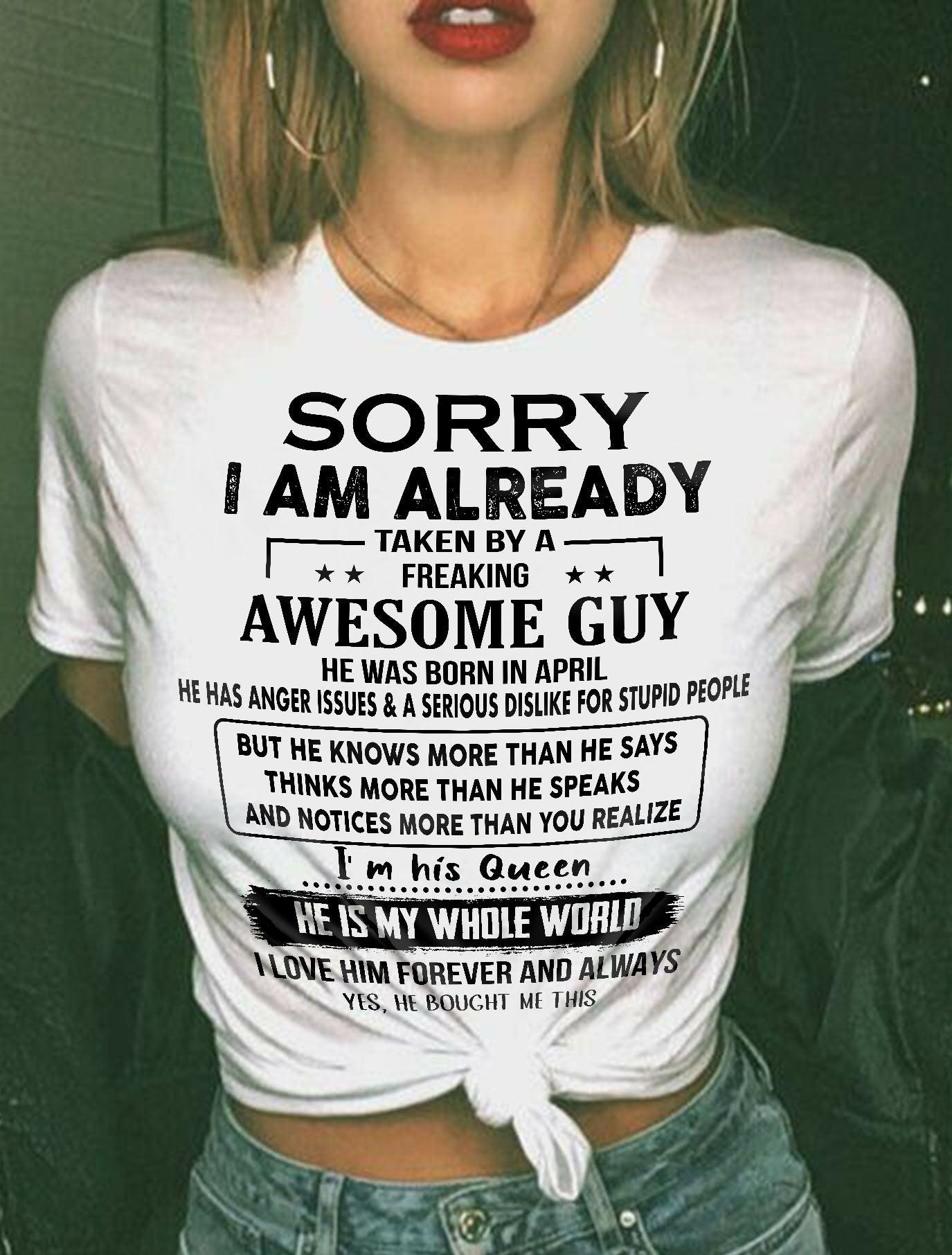 April - Awesome Boyfriend Born In April- Special gift for your Girlfriend - From Husband DOAN04 (SKUT08-11-04)