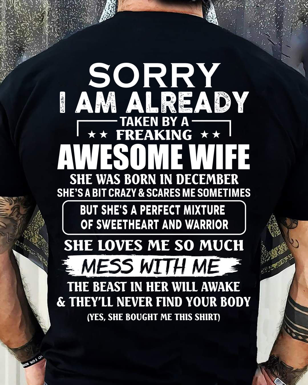 Wife December - Perfect gift for husband From Wife - TIEN12 (SKU68-86-12)