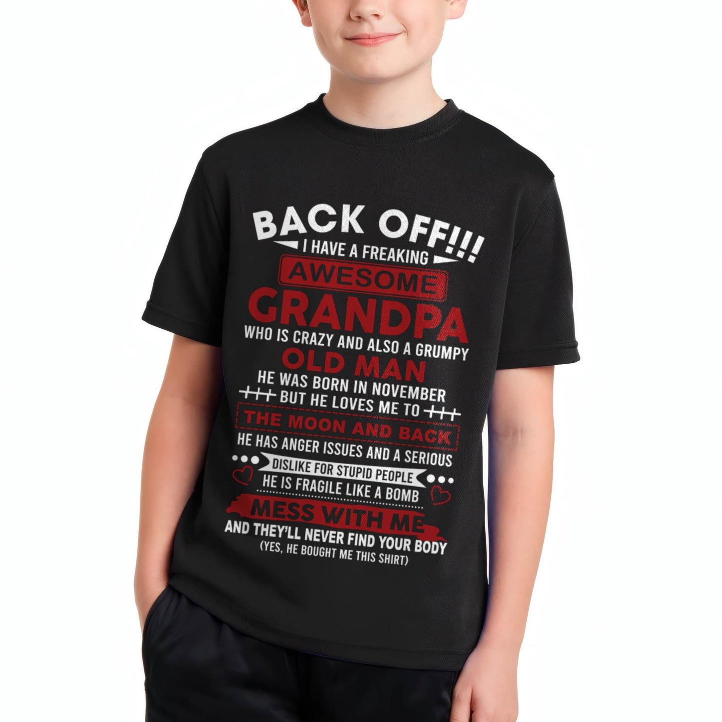 November – Back Off!!! I Have A Freaking Awesome Grandpa – Gift For Grandson And Granddaughter From Grandpa – DOAN11 (SKU10-153-11)
