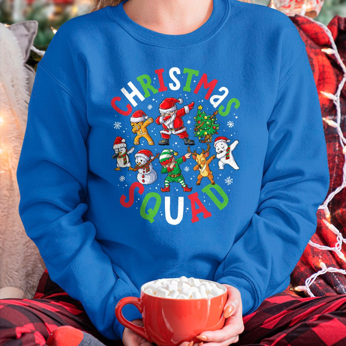 Christmas Squad Santa Dabbing Elf Family Matching Pajamas T-Shirt - Christmas Unisex T-Shirt/Hoodie/Sweatshirt - HNDS00