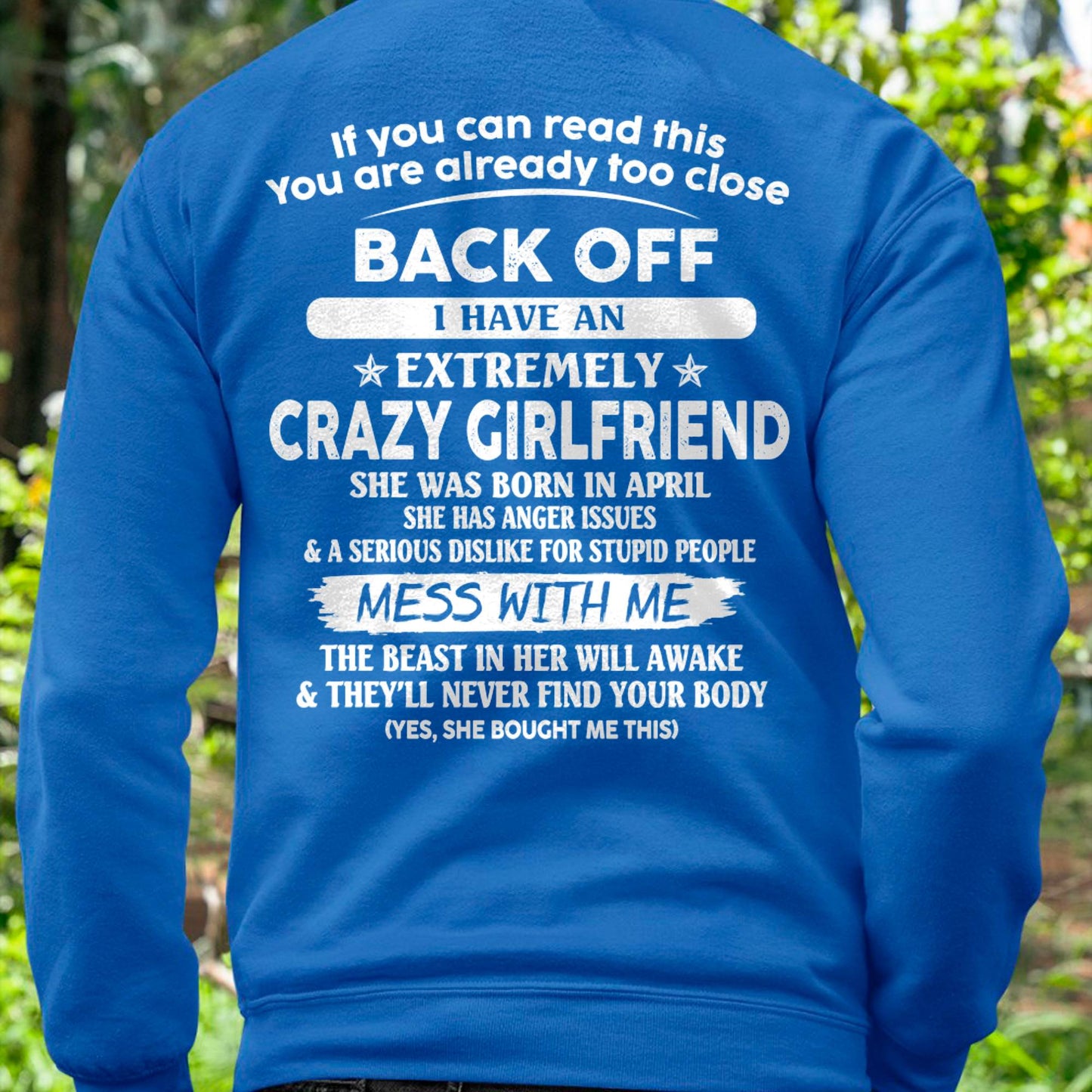 April - If You Can Read This You Are Already Too Close - Gift For Your Boyfriend, Husband From Wife - DOAN04 (SKU07-175-04)