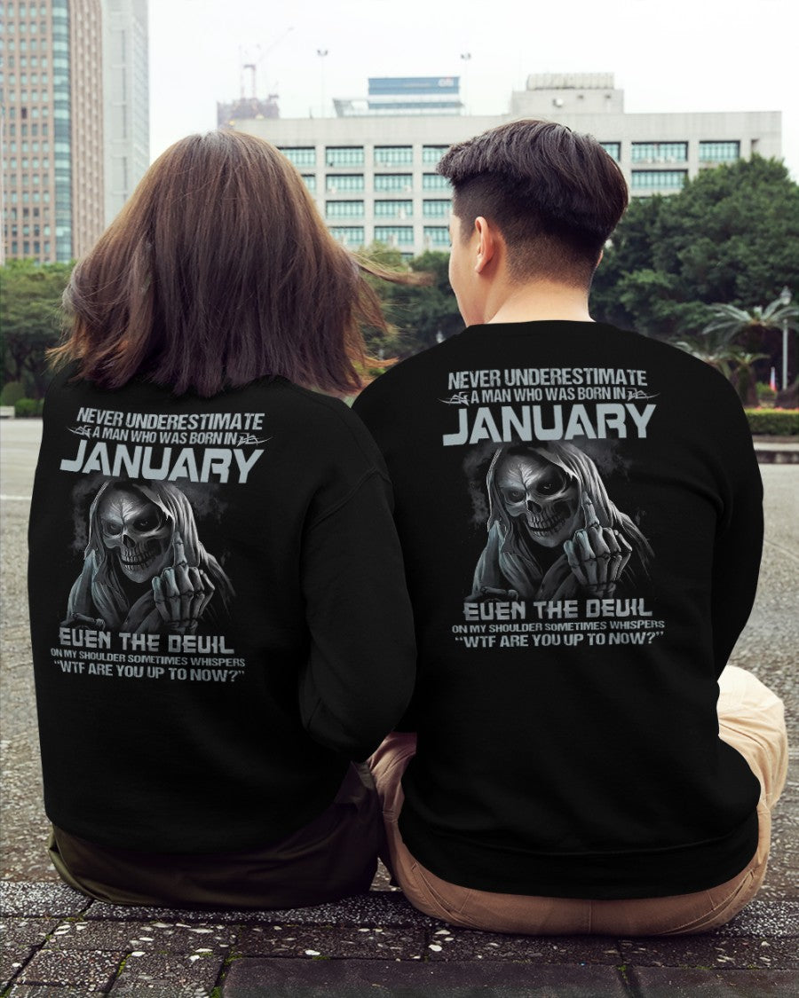 JANUARY - NEVER UNDERESTIUNDER A MAN - T-SHIRT FOR MAN - TIEN01 (SKU08-05-01)