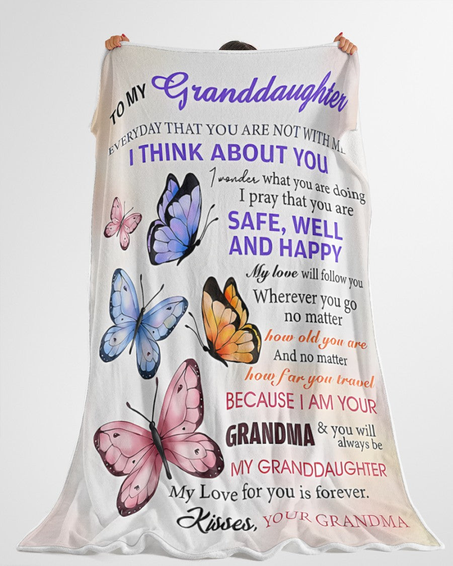 BLANKET FOR GRANDDAUGHTER – COMFORT & WARMTH GIFT FROM GRANDMA Sherpa Fleece Quilt Blanket hnds00 (SKUB-BLK-GMD1)