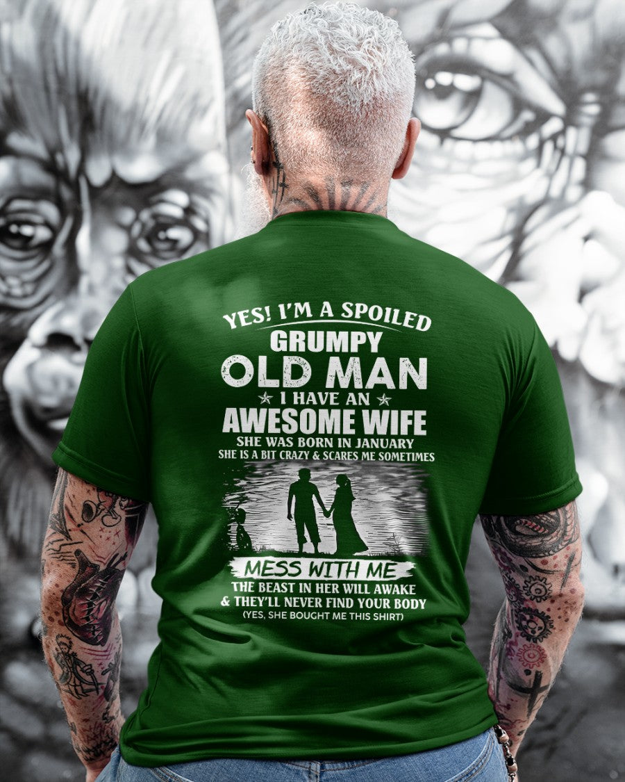Awesome wife was born January - Gift for boyfriend, Gift for husband from wife - Perfect gift for your husband - TIEN01 (SKU10-79-01)