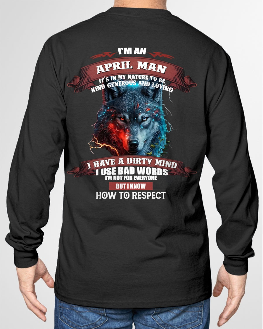 APRIL - KNOW HOW TO RESPECT - BIRTHDAY T-SHIRT FOR MEN - TIEN04 / male (SKU12-162-04)