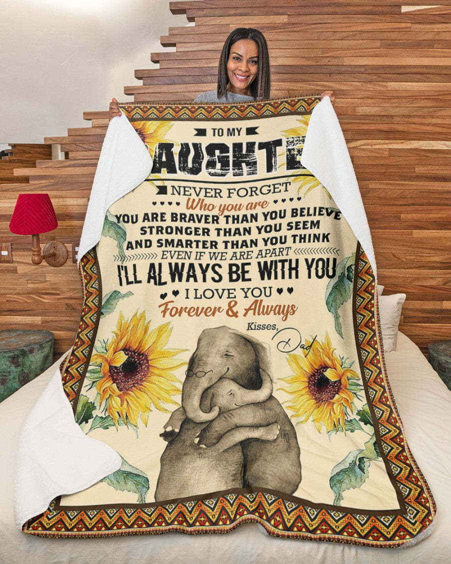 Elephant Blanket Love Your Dad Blanket - Gift For Daughter From Dad