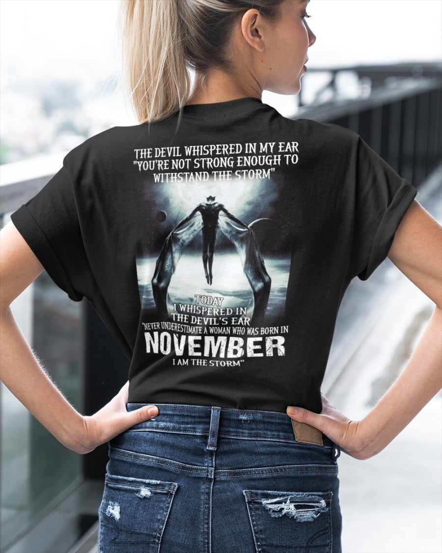 November - The Devil Whispered In My Ear - T-Shirt For Woman - DOAN11 (SKU-CHAUU-11)