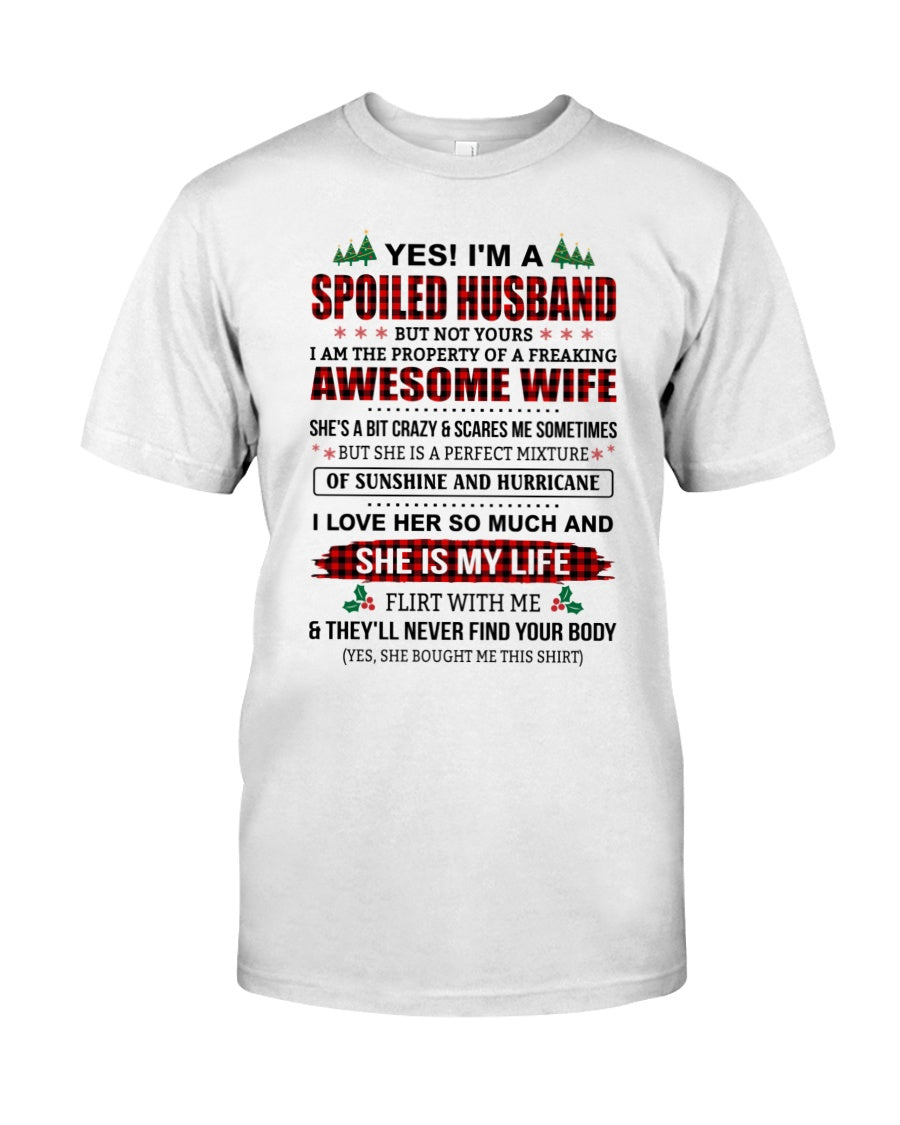 SPOILED HUSBAND OF AWESOME WIFE - PERFECT CHRISTMAS GIFT FROM WIFE - TIEN00