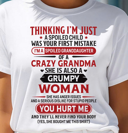 TO MY GRANDDAUGHTER - SPOILED GRANDDAUGHTER - GIFT FROM GRANDMA - TIEN00 (SKU10-117-00)