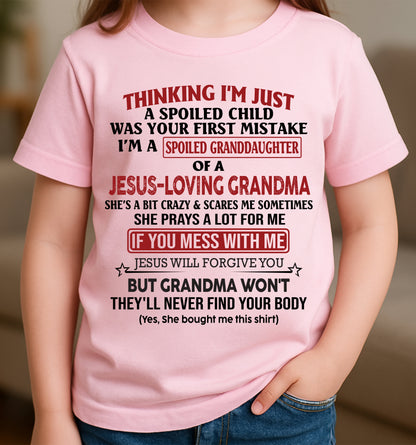 Christian Girl Shirt – Spoiled by Grandma – From Grandma to Granddaughter TIEN00 (SKU07-181-00)
