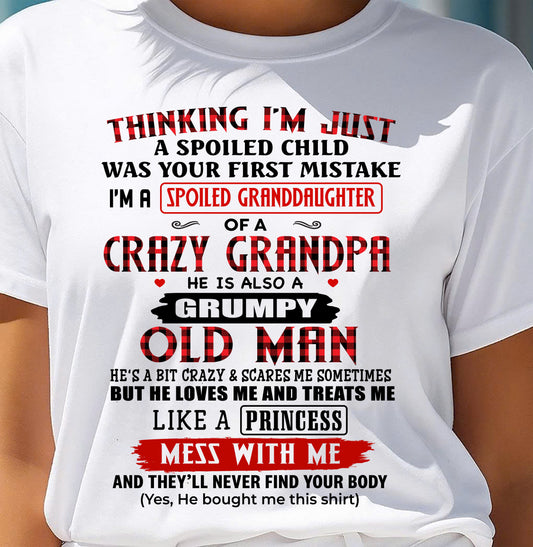 SPOILED GRANDDAUGHTER - GIFT FROM GRANDPA - TIEN00 (SKU2602-117-00)