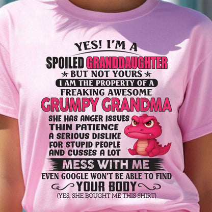 Yes! I'm A Spoiled Granddaughter - Gift For Grandson And Granddaughter From Grandma - DOAN00 (SKU09-96-00)