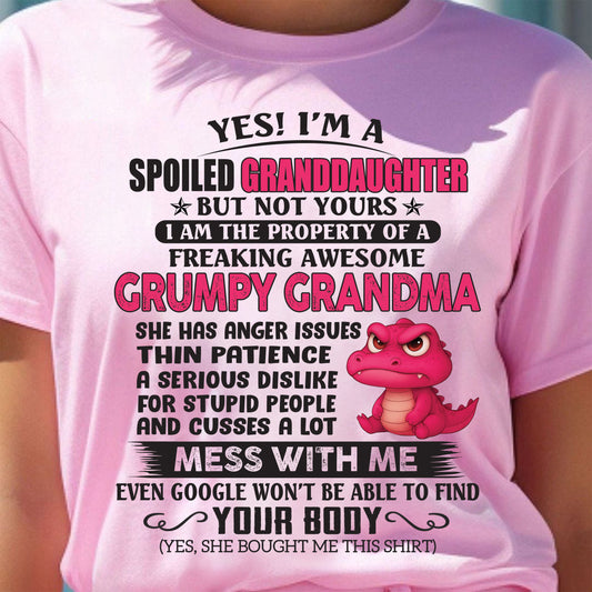 Yes! I'm A Spoiled Granddaughter - Gift For Grandson And Granddaughter From Grandma - DOAN00 (SKU09-96-00)