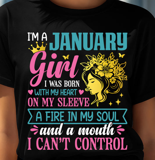 I'm A January Girl – T-Shirt For Woman – DOAN01 (SKU10-67-01)