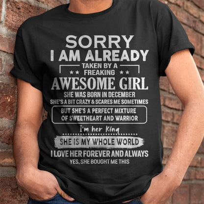 December - Awesome Girl - Perfect Gift For Your Boyfriend, Husband From Wife - TIEN12 (SKU04-86MT-12)