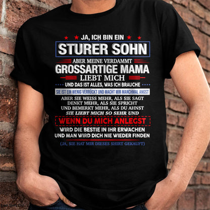 ICH HABE EINE UNGLA"UBLICHE MAMA UND SIE IST EIN BISSCHEN VERRÜCKT" – T-SHIRT VON MAMA FÜR SOHN – TIEN00 (SKU2606-62-00)