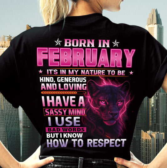 Born In February – T-Shirt For Woman – DOAN02 (SKU09-24-02)
