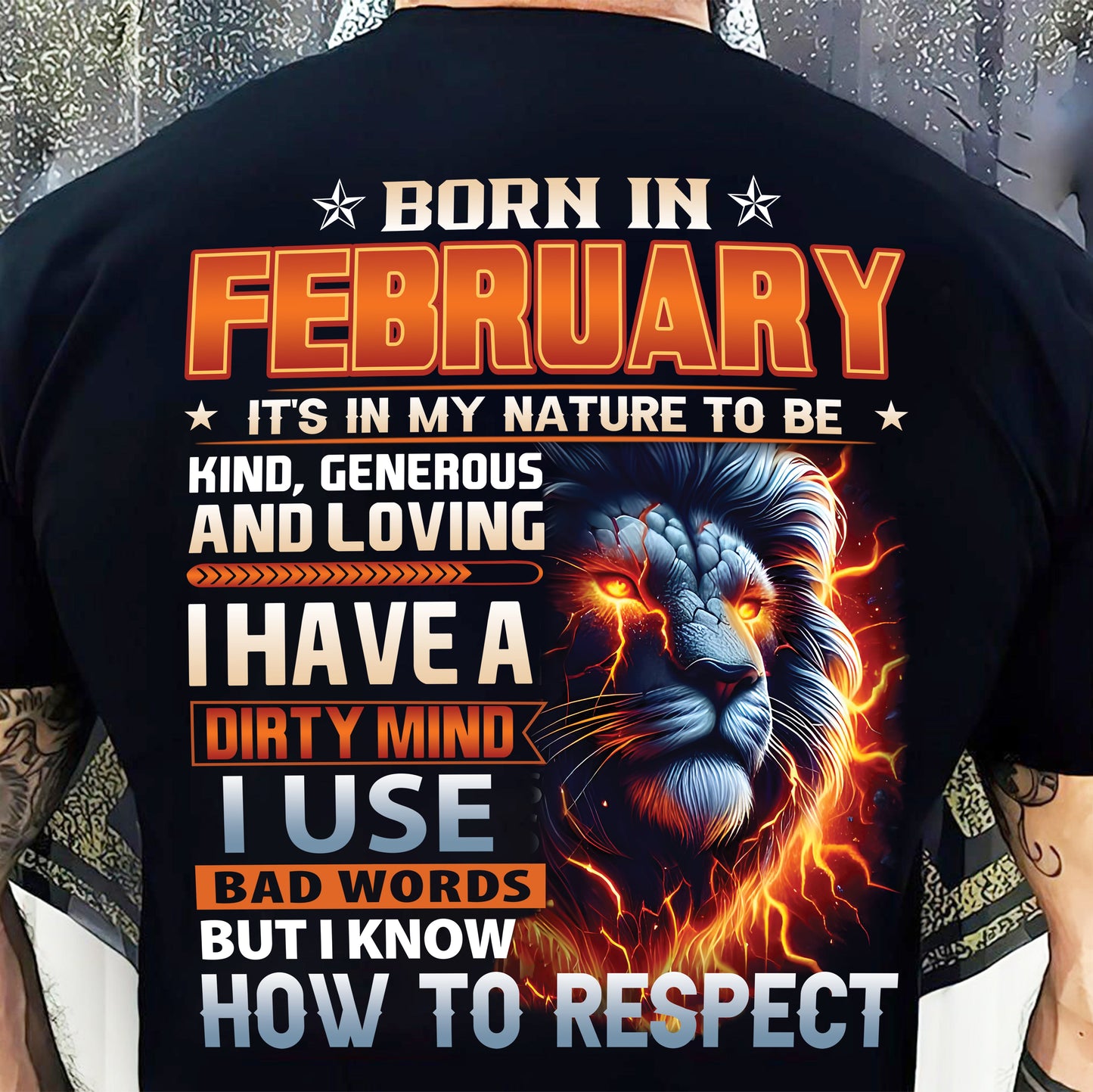 FEBRUARY - DIRTY MIND BUT KNOWS RESPECT - BIRTHDAY T-SHIRT FOR MEN  - tien02 (SKU08-84-02)