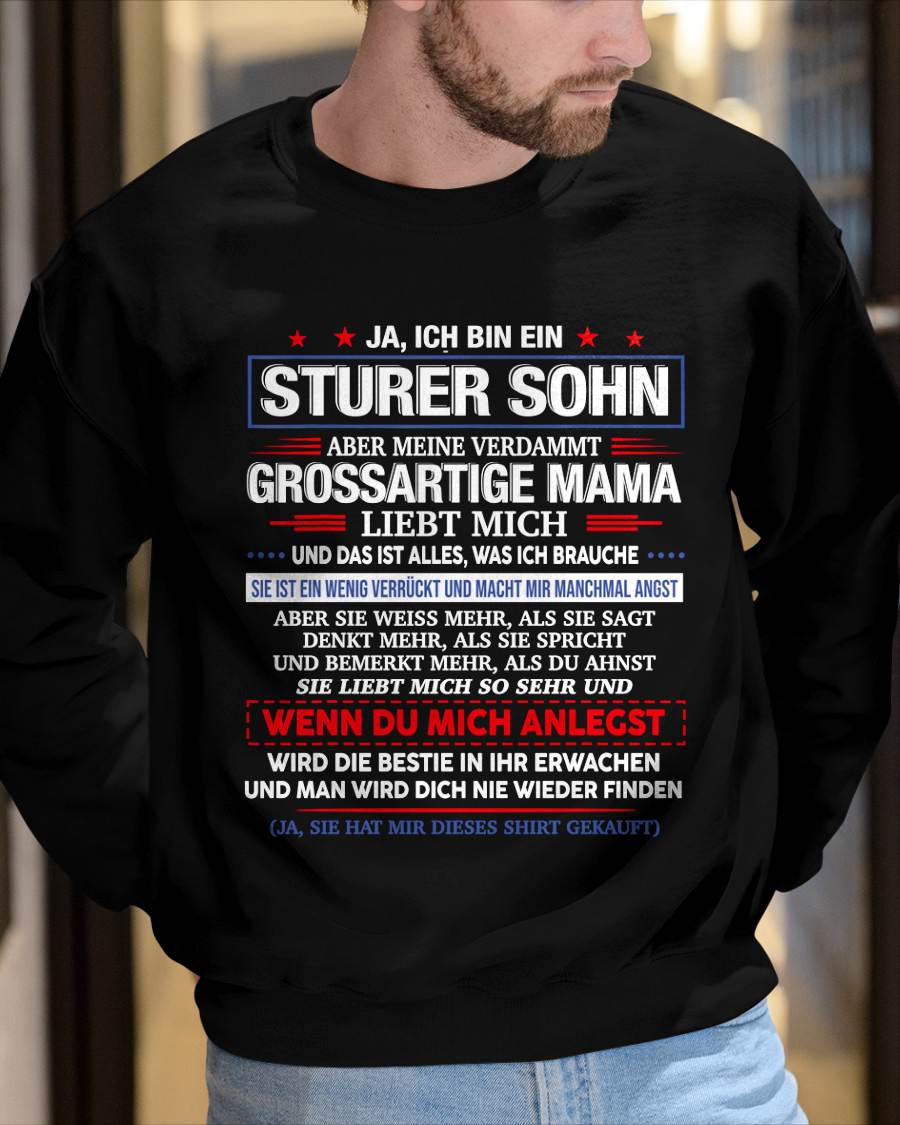 ICH HABE EINE UNGLA"UBLICHE MAMA UND SIE IST EIN BISSCHEN VERRÜCKT" – T-SHIRT VON MAMA FÜR SOHN – TIEN00 (SKU2606-62-00)