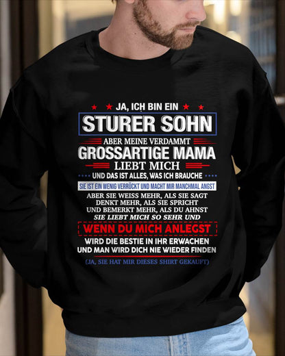 ICH HABE EINE UNGLA"UBLICHE MAMA UND SIE IST EIN BISSCHEN VERRÜCKT" – T-SHIRT VON MAMA FÜR SOHN – TIEN00 (SKU2606-62-00)