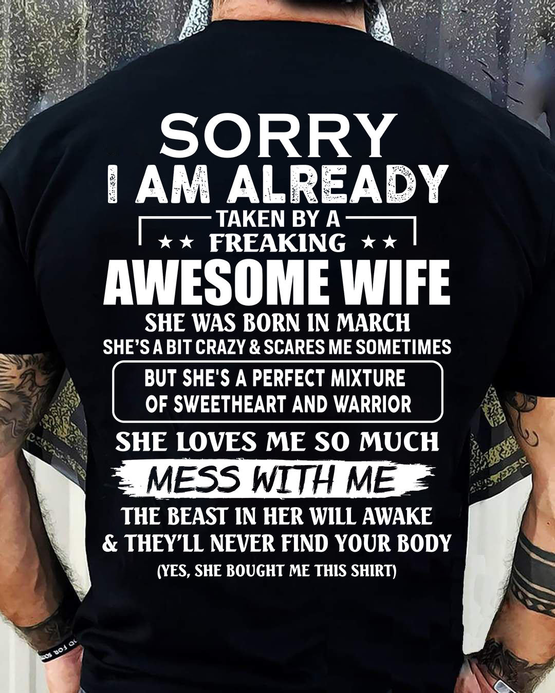 wife March - Perfect gift for husband from wife - TIEN03 (SKU68-86-03)