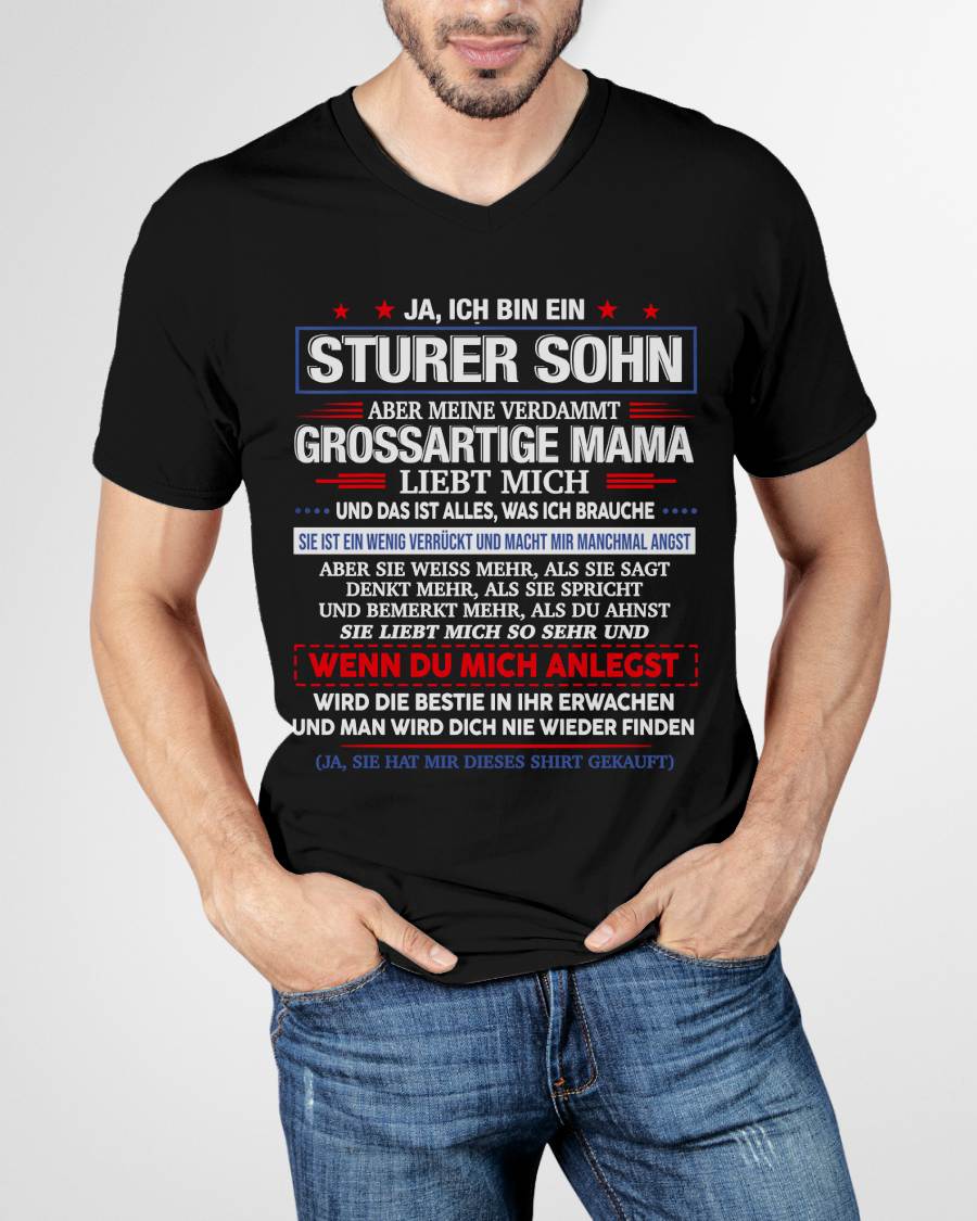 ICH HABE EINE UNGLA"UBLICHE MAMA UND SIE IST EIN BISSCHEN VERRÜCKT" – T-SHIRT VON MAMA FÜR SOHN – TIEN00 (SKU2606-62-00)