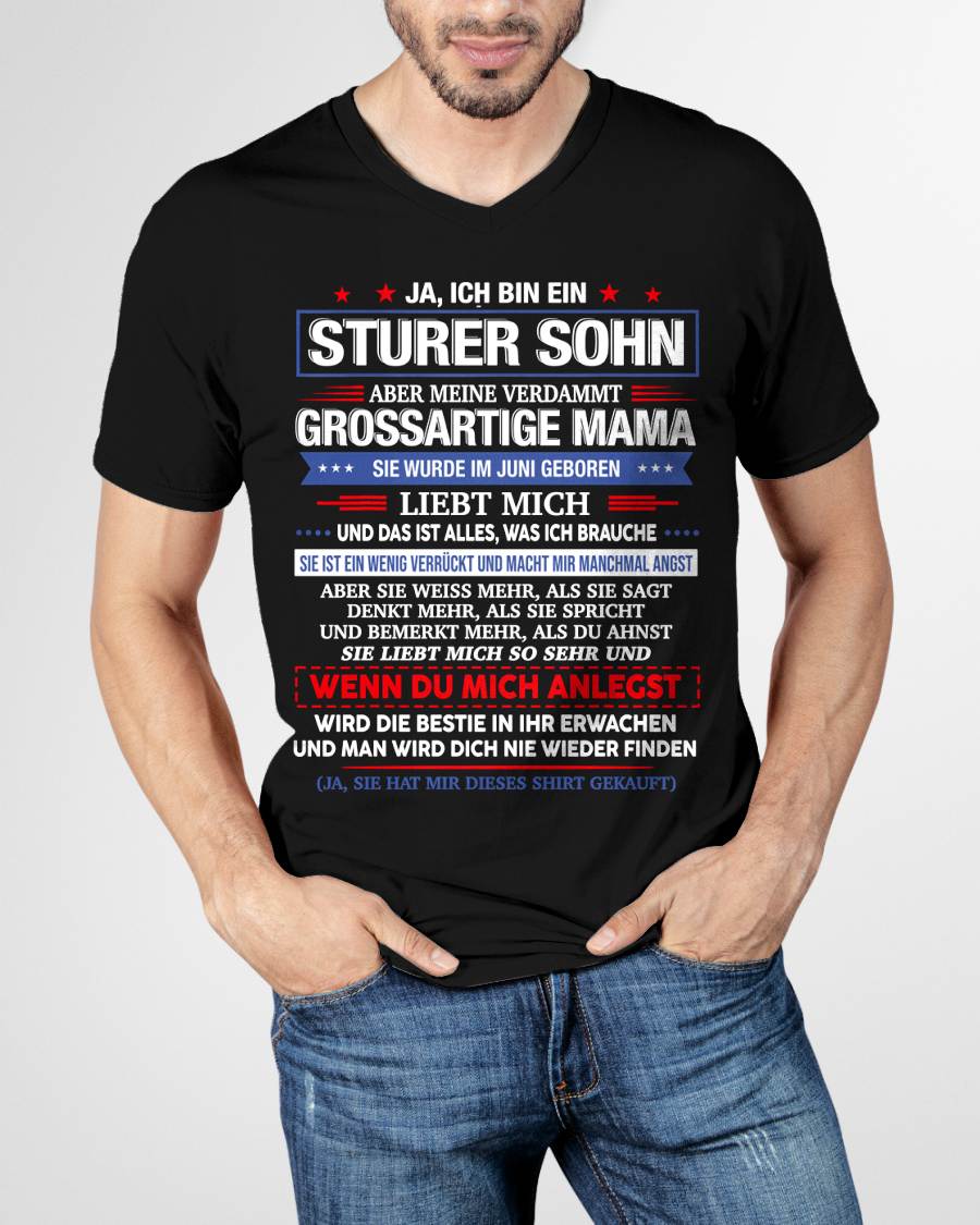 ICH HABE EINE UNGLA"UBLICHE MAMA UND SIE IST EIN BISSCHEN VERRÜCKT" – T-SHIRT VON MAMA FÜR SOHN – TIEN06 (SKU2606-62-06)