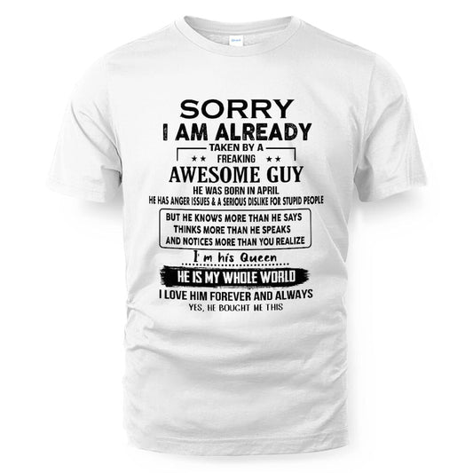 April - Awesome Boyfriend Born In April- Special gift for your Girlfriend - From Husband DOAN04 (SKUT08-11-04)