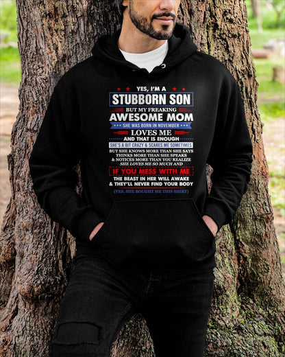 "I HAVE AN AWESOME MOM AND SHE'S  A BIT CRAZY" – T - SHIRT FROM MOM TO SON – TIEN11 (SKU2606-28-11)