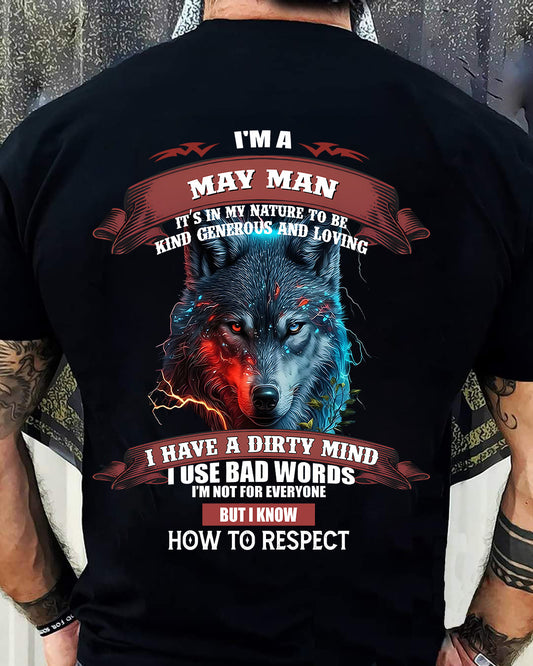 MAY - KNOW HOW TO RESPECT - BIRTHDAY T-SHIRT FOR MEN - TIEN05 (SKU12-162-05)