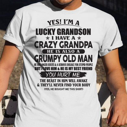 LUCKY GRANDSON OF CRAZY GRANDPA -  PERFECT GIFT FROM GRANDPA - TIEN00 (SKU12-145-00)