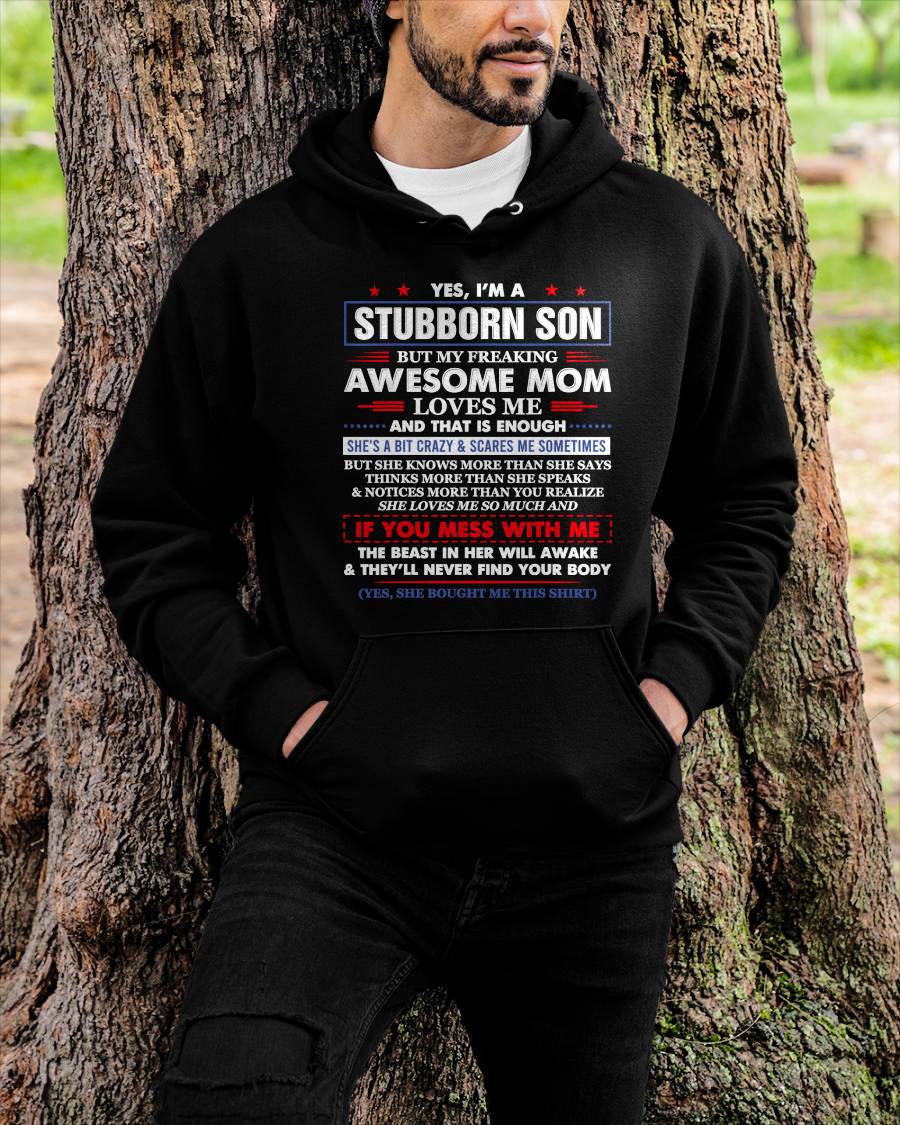 "I HAVE AN AWESOME MOM AND SHE'S  A BIT CRAZY" – T - SHIRT FROM MOM TO SON – TIEN00 (SKU2606-28-00)