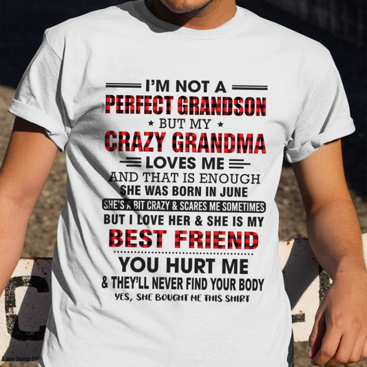 I’m Not A Perfect Grandson T-Shirt – Birthday Gift From June Grandma / Woman - TIEN06 (SKU10-167-06)