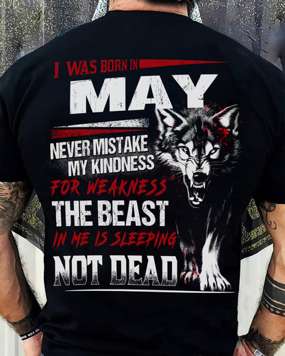 I Was Born In May Never Mistake My Kindness For Weakness - T-Shirt For Man - DOAN05 (SKU08-64-05)