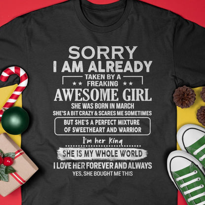 March - Awesome Girl - Perfect Gift For Boyfriend, Husband From Wife - TIEN03 (SKU04-86MT-03)