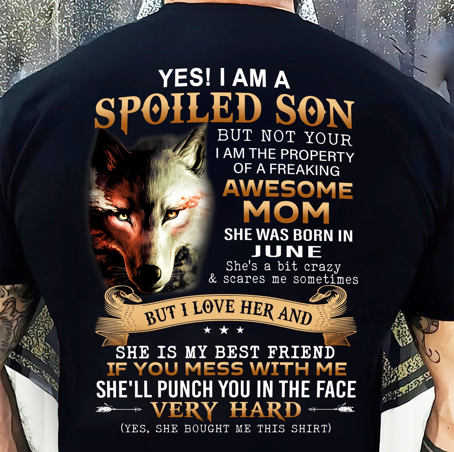 June - Lucky Son of Awesome Mom - Perfect Gift for Son From Mom - TIEN06 (SKU10-128-06)