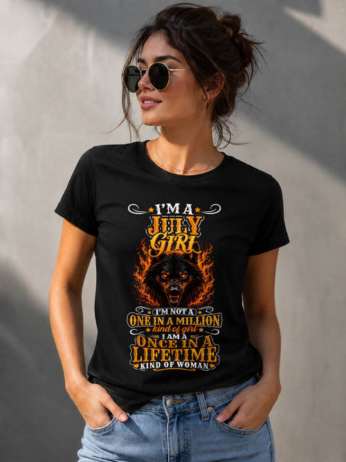 JULY – "I AM A ONCE IN A LIFETIME KIND OF WOMAN" – YELLOW VERSION – T – SHIRT FOR WOMEN – TIEN07 (SKU2607-327-07)