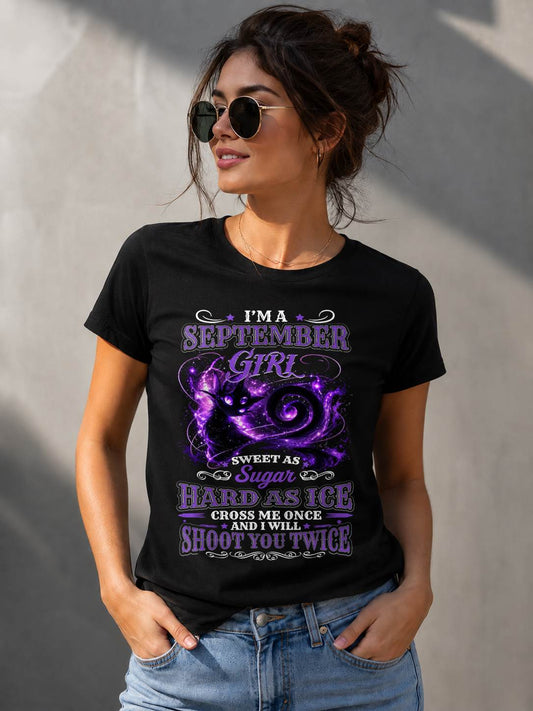 SEPTEMBER – "SWEET AS SUGAR - HARD AS ICE" – PURPLE VERSION – T – SHIRT FOR WOMEN – TIEN09 (SKU2607-284-09)