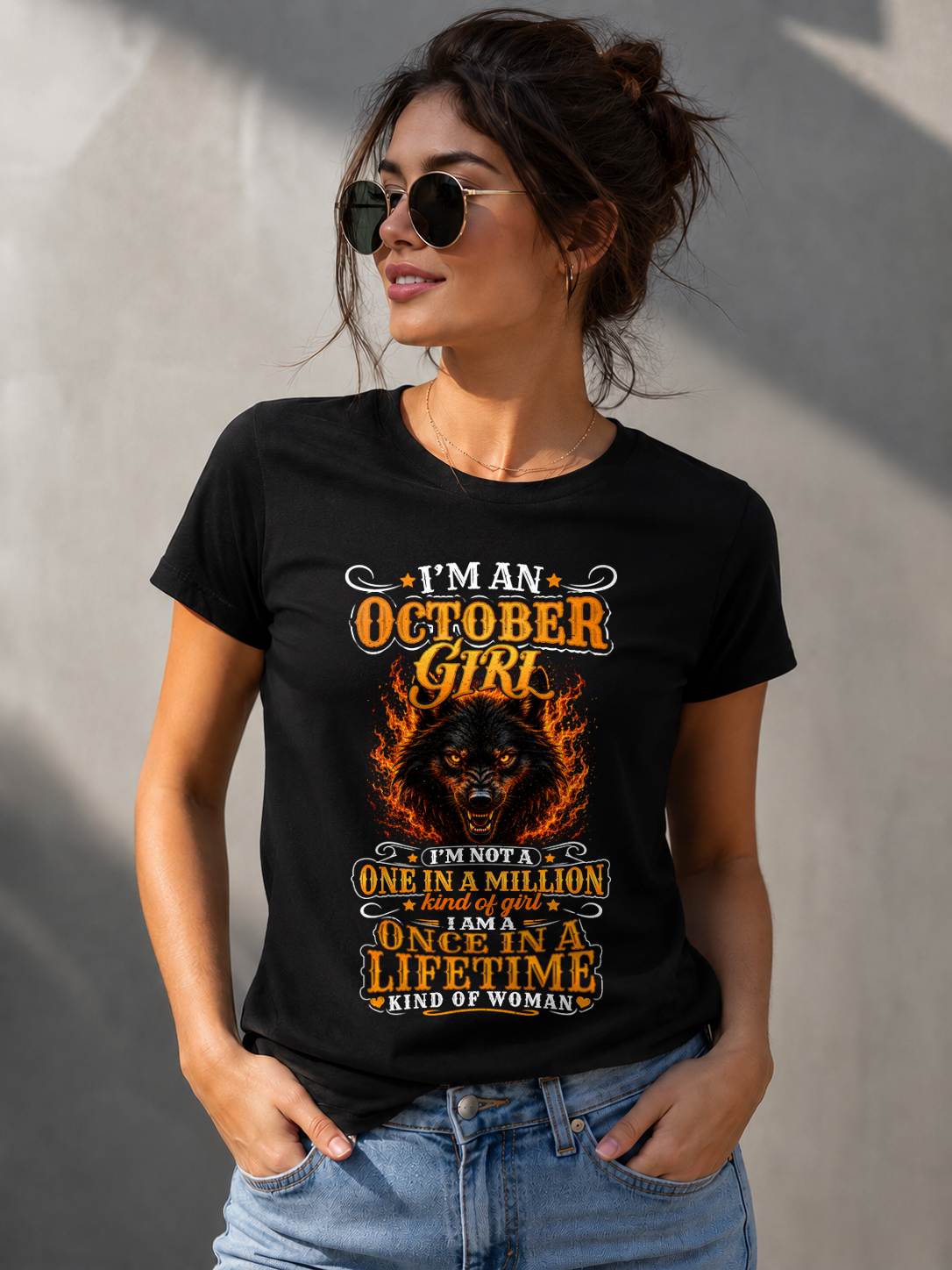 OCTOBER – "I AM A ONCE IN A LIFETIME KIND OF WOMAN" – YELLOW VERSION – T – SHIRT FOR WOMEN – TIEN10 (SKU2607-327-10)