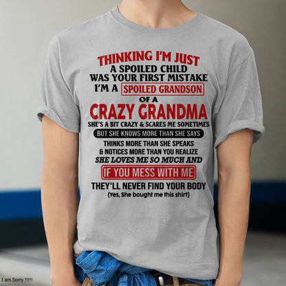 I'M A SPOILED GRANDSON OF A CRAZY GRANDMA - From Grandma - TIEN00 (SKU-GMS1-NTT00)