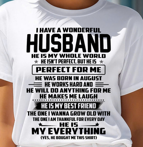 August – I Have A Wonderful Husband – Gift For Wife From Husband – DOAN08 (SKU12-314-08)