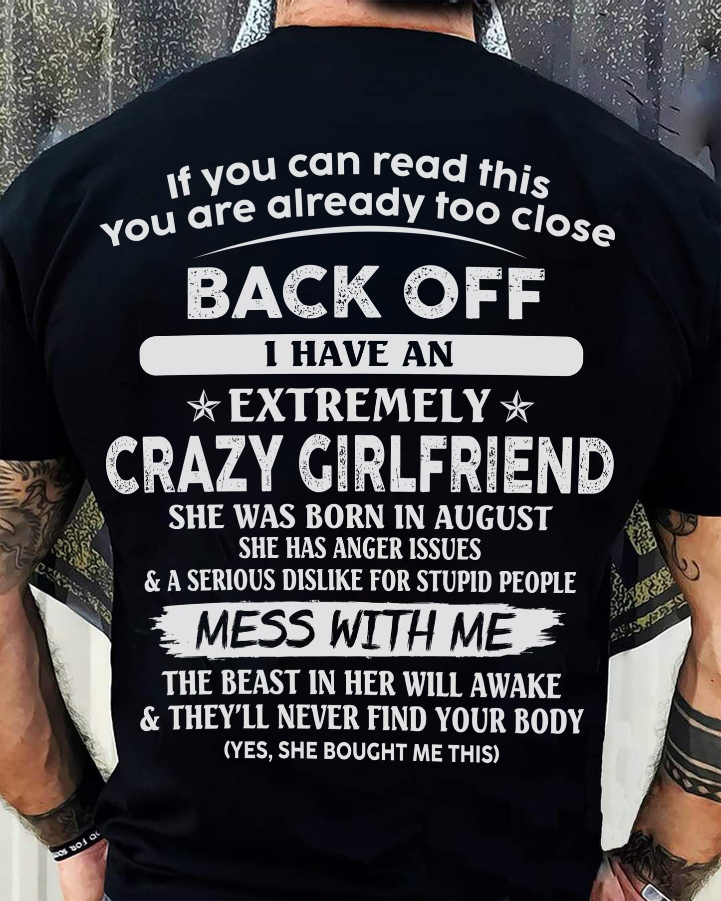 August - If You Can Read This You Are Already Too Close - Gift For Your Boyfriend, Husband From Wife - DOAN08 (SKU07-175-08)