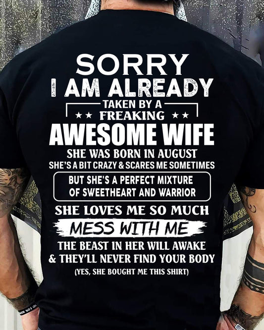 Wife August - Perfect gift for husband From Wife - TIEN08 (SKU68-86-08)