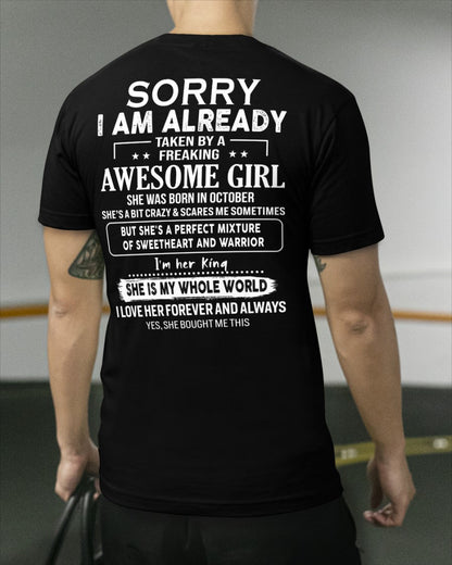 October - Awesome girl - Perfect gift for your boyfriend - (SKU04-86-10) - From Wife TIEN10