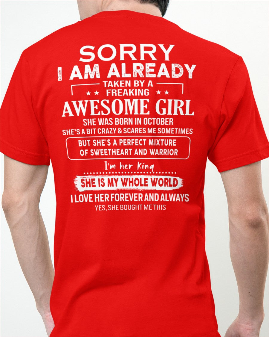 October - Awesome girl - Perfect gift for your boyfriend - (SKU04-86-10) - From Wife TIEN10