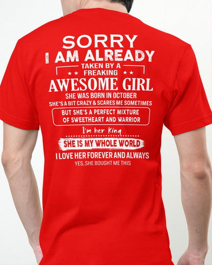 October - Awesome girl - Perfect gift for your boyfriend - (SKU04-86-10) - From Wife TIEN10