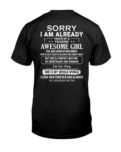 November - Awesome girl - Perfect gift for your boyfriend - (SKU04-86-11) - From Wife TIEN11
