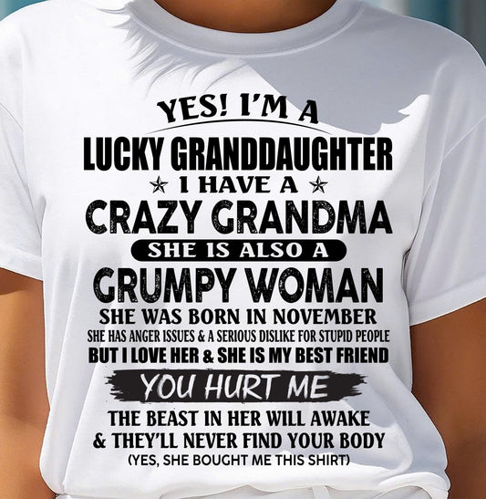 NOVEMBER - LUCKY GRANDDAUGHTER OF CRAZY GRANDMA - PERFECT GIFT FROM GRANDMA - TIEN11 (SKU12-146-11)